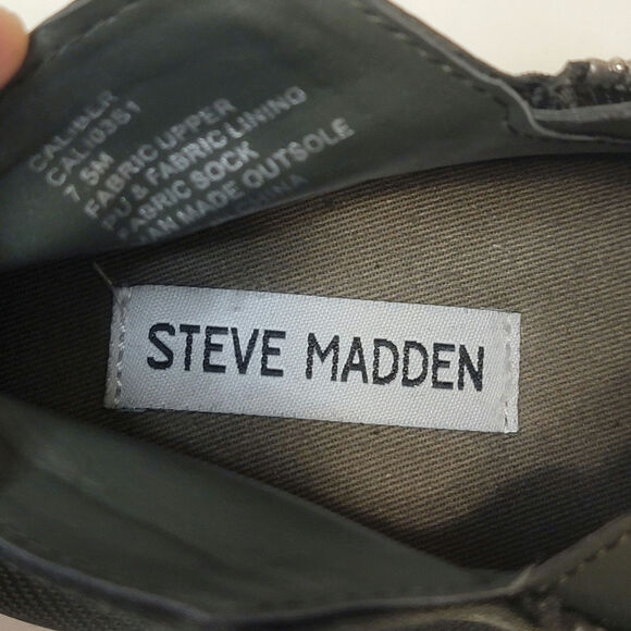 Steve Madden Caliber Camouflage Platform Side Zipper Green Camo Sneaker Size 7.5 - Picture 12 of 15